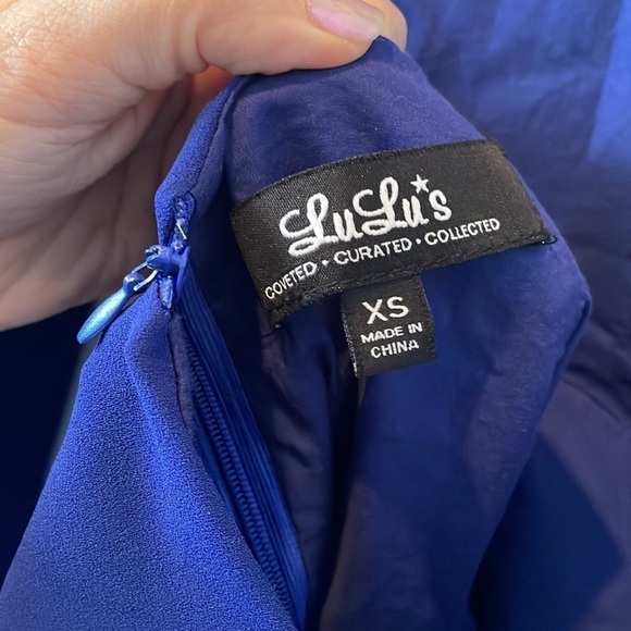 Lulu's Deep-v Backless Flare Mini Dress Longsleeve - Picture 9 of 12